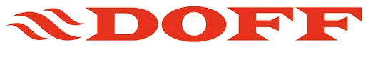 A red doff logo on a white background.